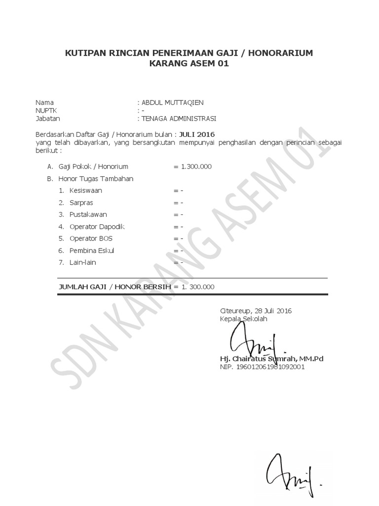 Print Slip Gaji NonAsn SDN Karang Asem 01 e PDF