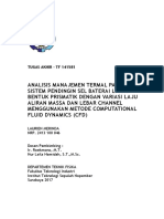 Analisis Manajemen Termal Pada Sistem Pendingin Sel Baterai Li-Ion Bentuk Prismatik Dengan Variasi Laju Aliran Massa Dan Lebar Channel Menggunakan Metode Computational Fluid Dynamics (CFD)