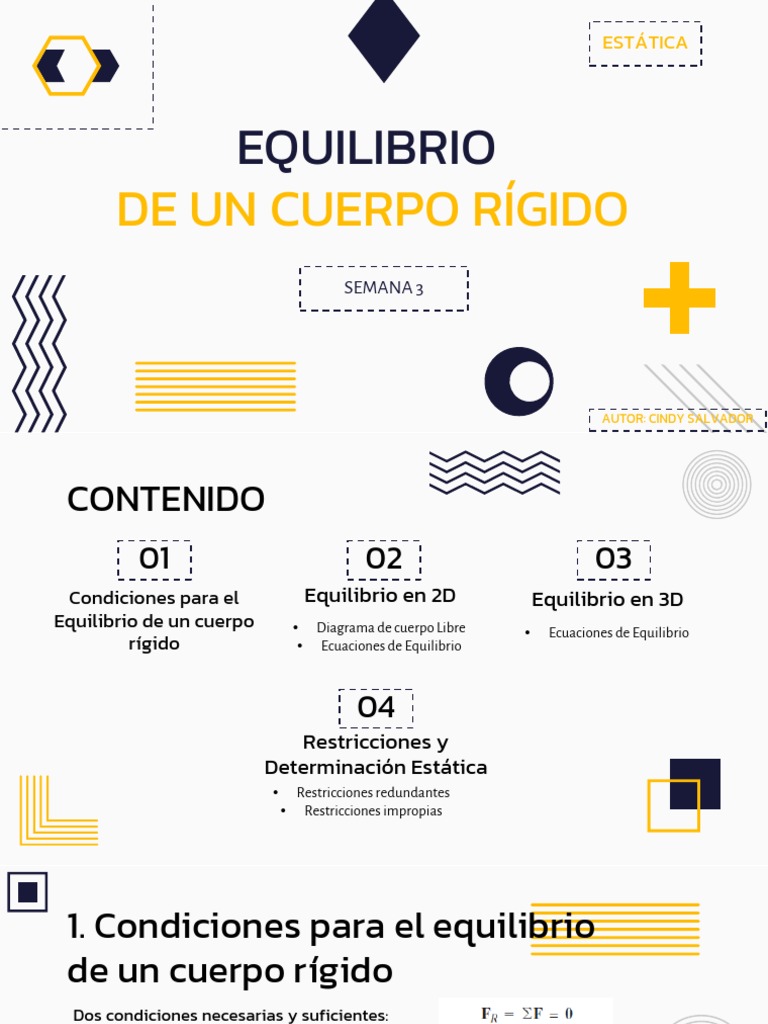 Equilibrio de Cuerpo Rígido en 2D y 3D | PDF | Ecuaciones | Ingeniería ...
