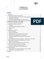 Guidelines For Local Subsidy