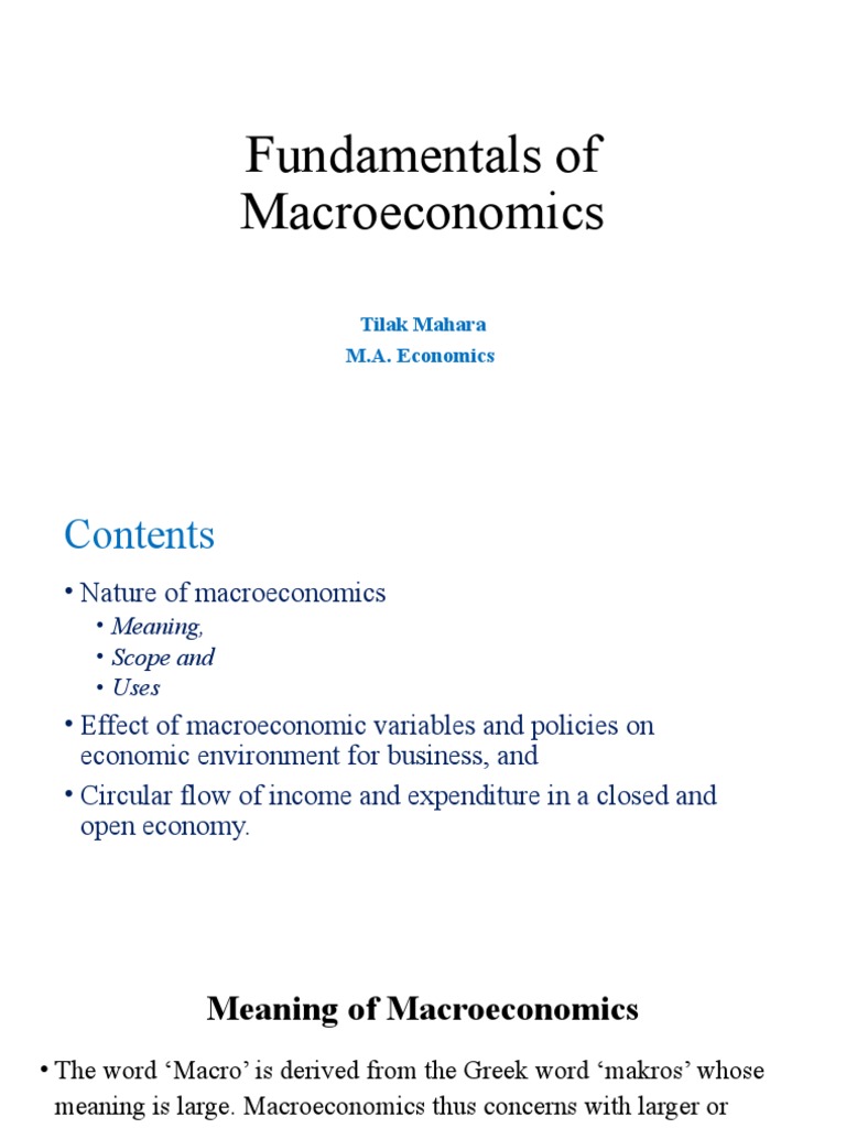 Unit 1 Fundamentals of Macroeconomics PDF Macroeconomics Economics