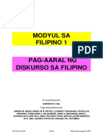 FILIPINO 1 MODYUL Pag Aaral NG Diskurso Sa Filipino PDF