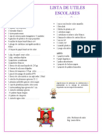 Lista de Utiles Escolares 3 Años - 2205