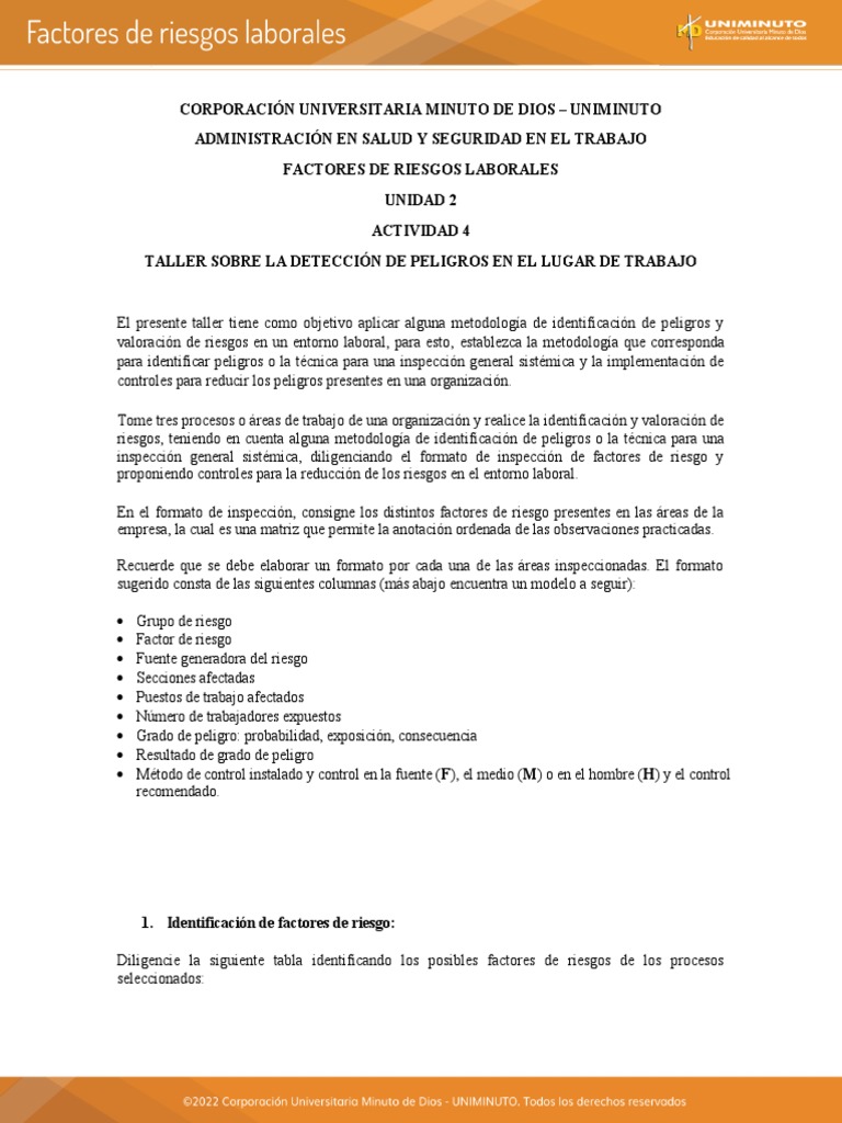 Identificación de Riesgos Laborales | PDF | Riesgo | Dolor lumbar