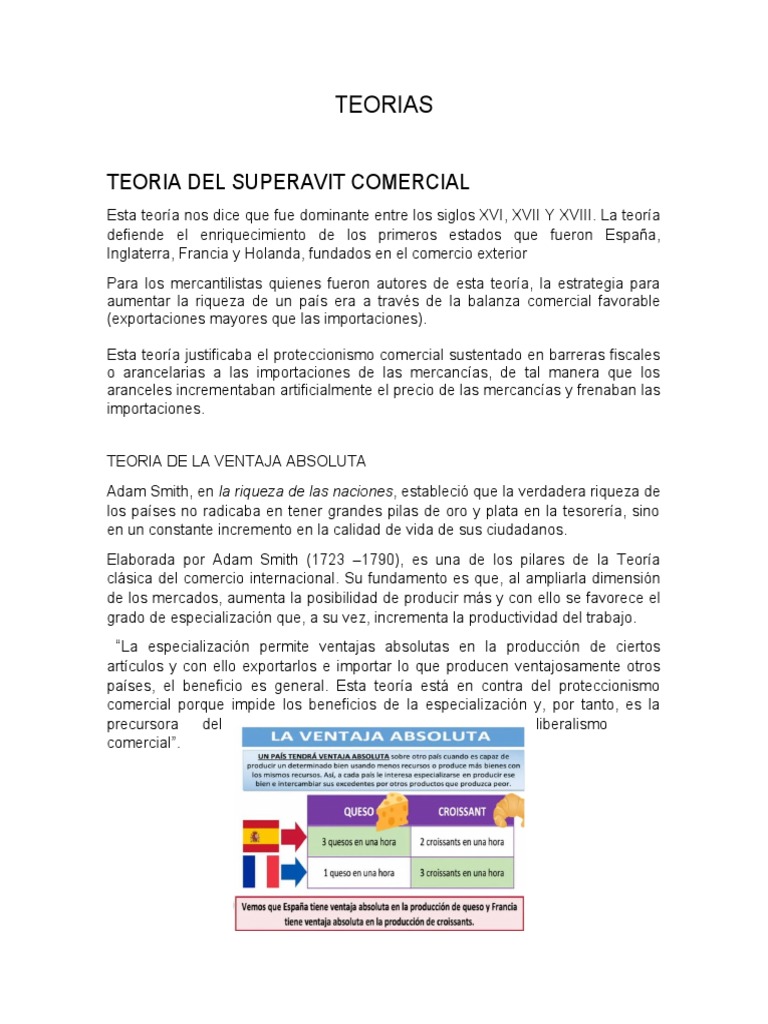 Teorías del Comercio Internacional | PDF | El comercio internacional ...