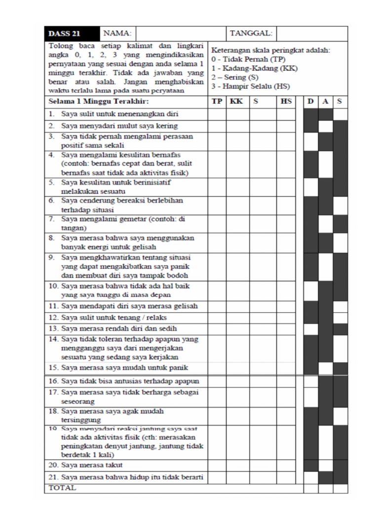 DASS-21 Indonesia | PDF