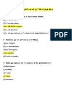 Preguntas de literatura y lenguaje para 4to y 5to grado