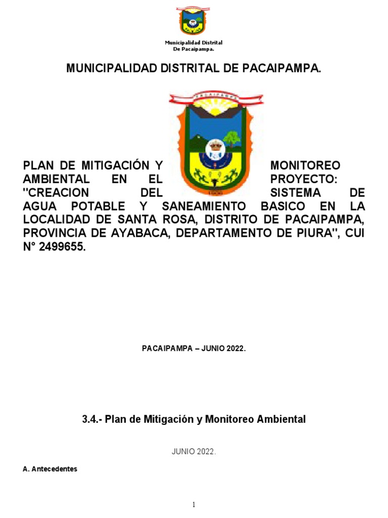 Plan de Mitigación Ambiental | PDF | Entorno natural | Agua