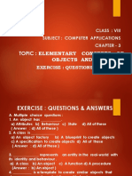 Class 8 - Computer - Chapter 3 - Questions & Answers (Elementary Concepts of Objects and Classes) (3) 1