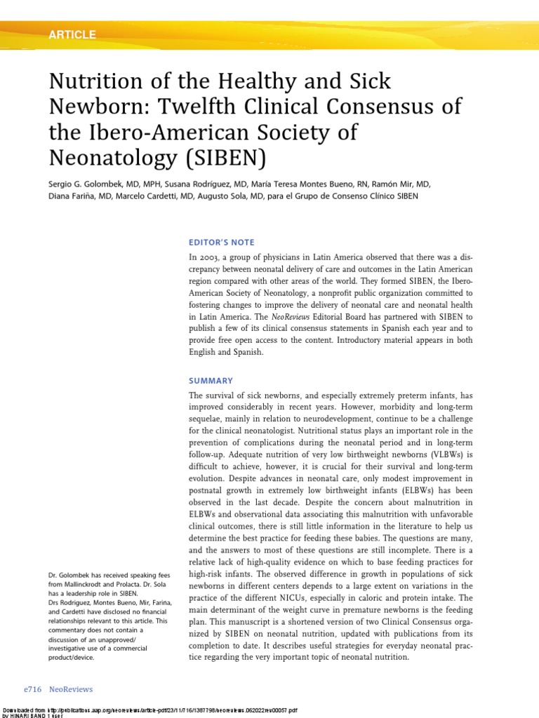 Preterm Nutrition Guidelines
