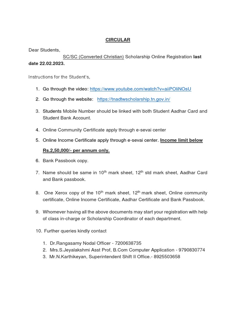 SC/SC Scholarship Registration Guide | PDF | Career & Growth | Business