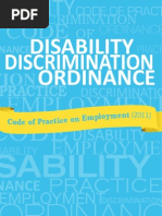 Disability Discrimination Ordinance - Code of Practice On Employment (Hong Kong 2011)