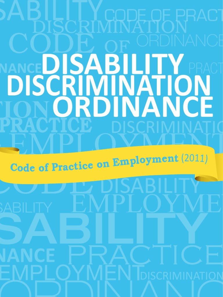 Disability Discrimination Ordinance Code of Practice On Employment (Hong Kong 2011) PDF