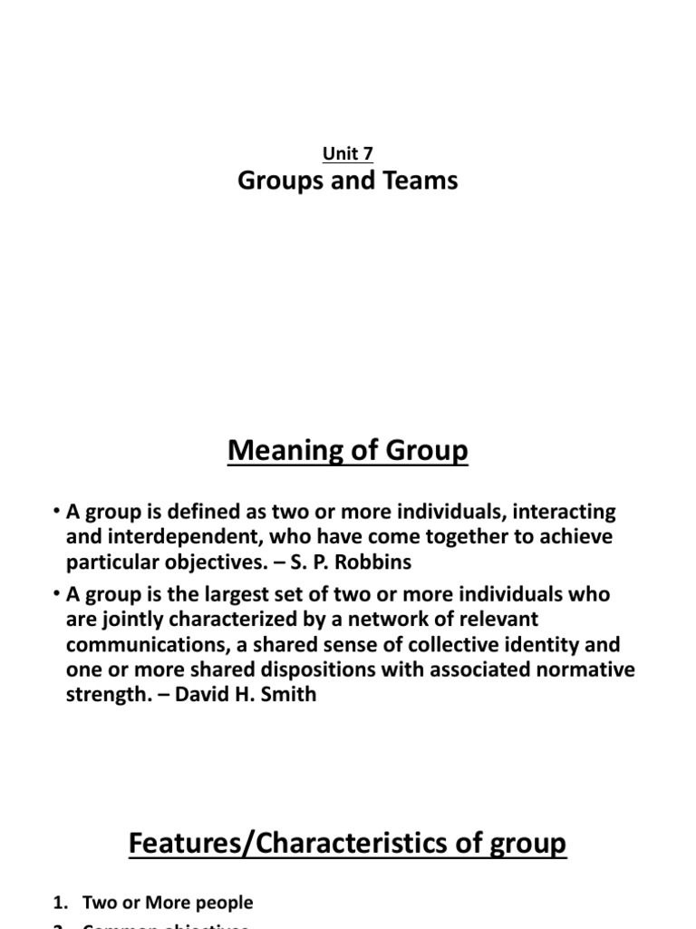 Principle of Management Chapter Group and Team | PDF | Leadership | Goal