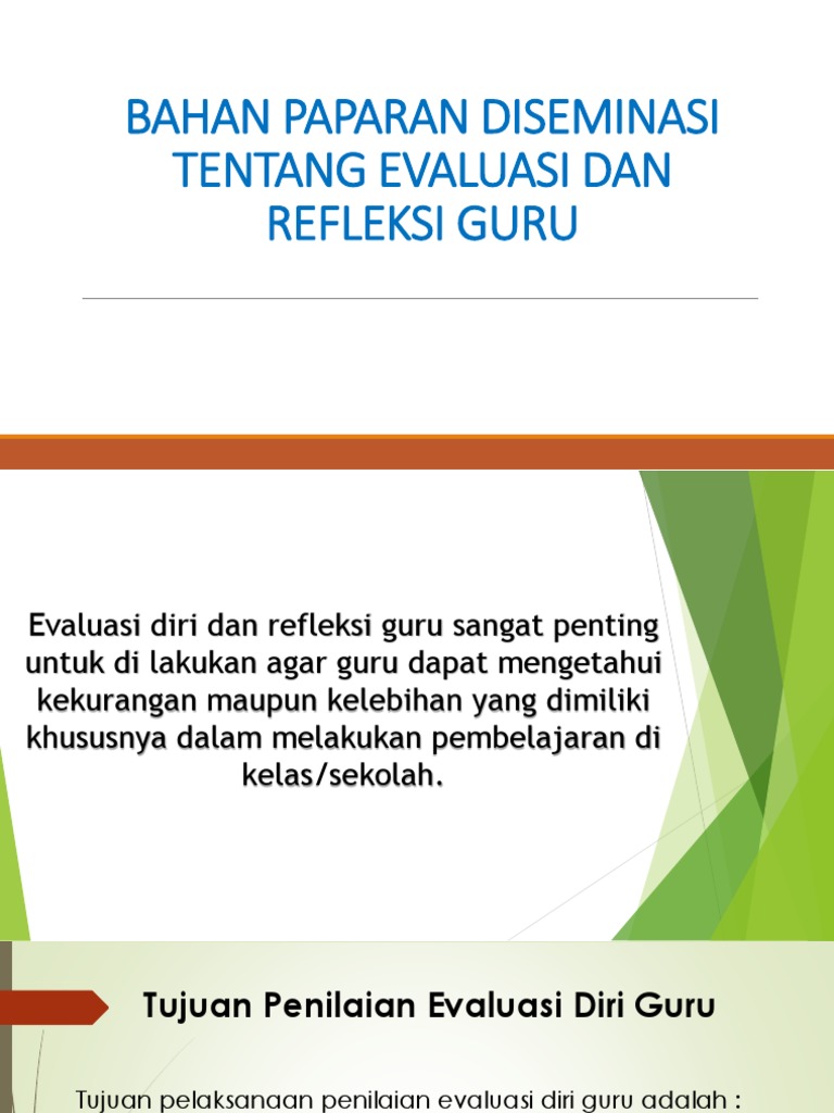 Evaluasi dan Refleksi Diri Guru | PDF | Karier & Perkembangan