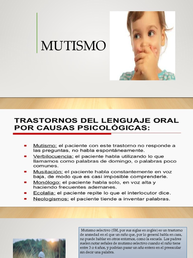 Tipos y síntomas del mutismo | PDF | Especialidades Medicas | Ciencias ...