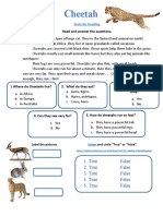Cheetah Text For Reading Animals - 128492