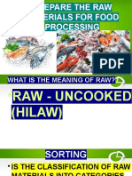 Prepare Raw Materials for Food Processing