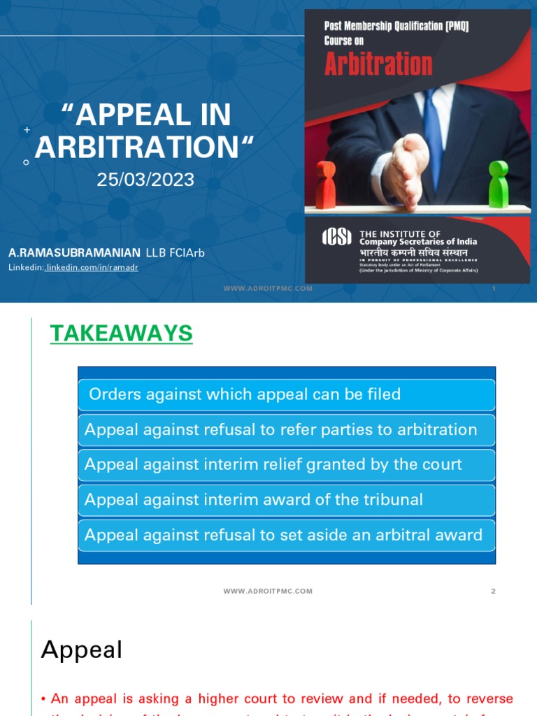 Appealable Orders in Arbitration PDF Arbitration Appeal