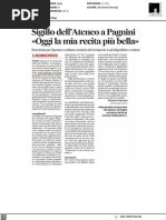 Sigillo Di Ateneo A Carlo Pagnini - Il Corriere Adriatico Del 24 Marzo 2023