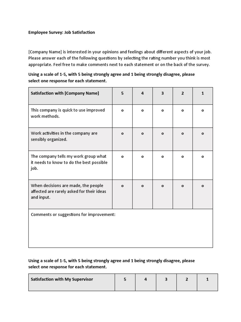 Employee Job Satisfaction Survey | PDF | Job Satisfaction | Business