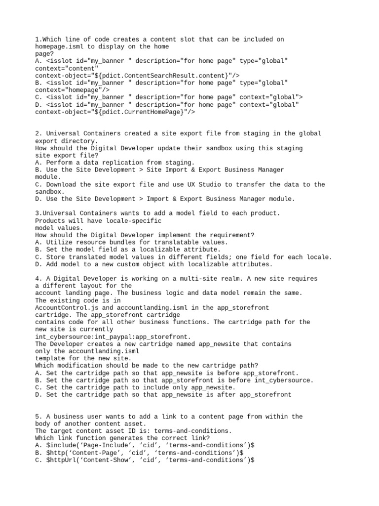 SFCC Developer Certification Guide | PDF | Json | Object (Computer Science)