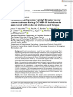 British J Health Psychol - 2020 - Nitschke - Resilience During Uncertainty Greater Social Connectedness During COVID 19 PDF