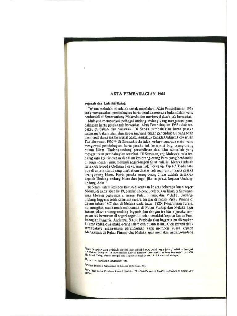 Akta Pembahagian 1958 PDF | PDF