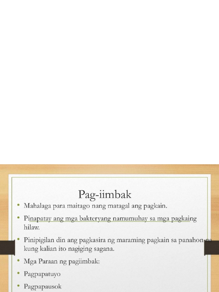 Pamamaraan ng pag iimbak ng karne ng isda at baboy pdf