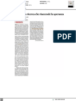 Tumori, la ricerca che riaccende la speranza - Il Corriere Adriatico del 26 marzo 2023