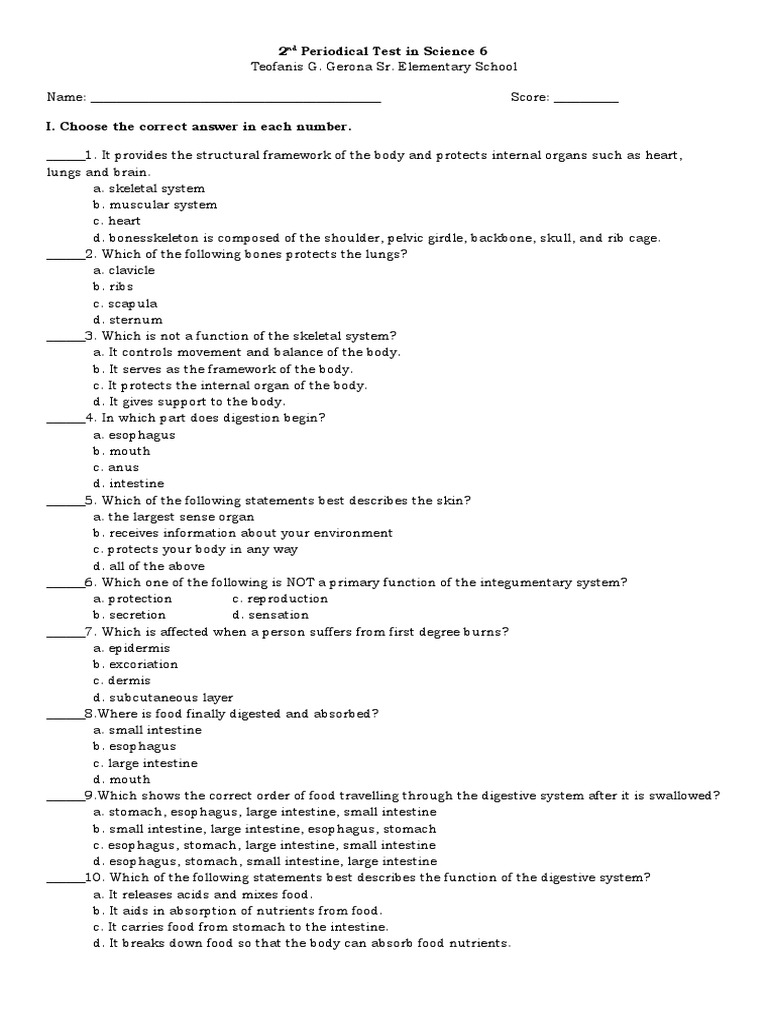 2nd Periodical Test In Science 6 Pdf Coral Reef Trees