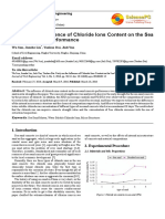Study On The Influence of Chloride Ions Content On The Sea Sand Concrete Performance