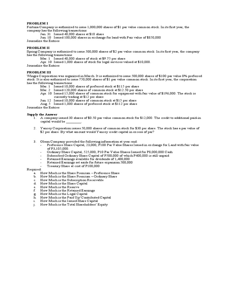 Introduction To SHE and Issuance of Shares | PDF | Stocks | Preferred Stock