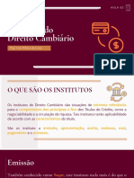 Os principais institutos do Direito Cambiário