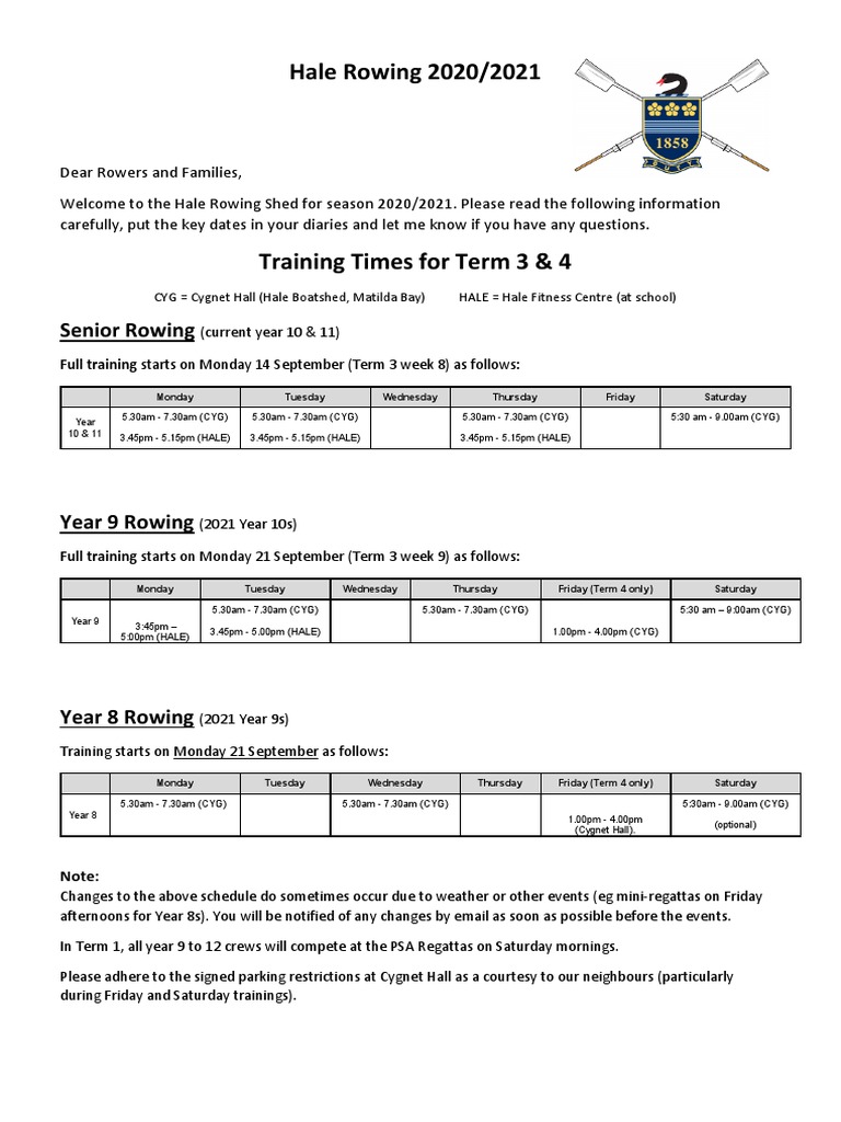 Rowing Times and Calendar 202021 (9500) PDF PDF Rowing (Sport)