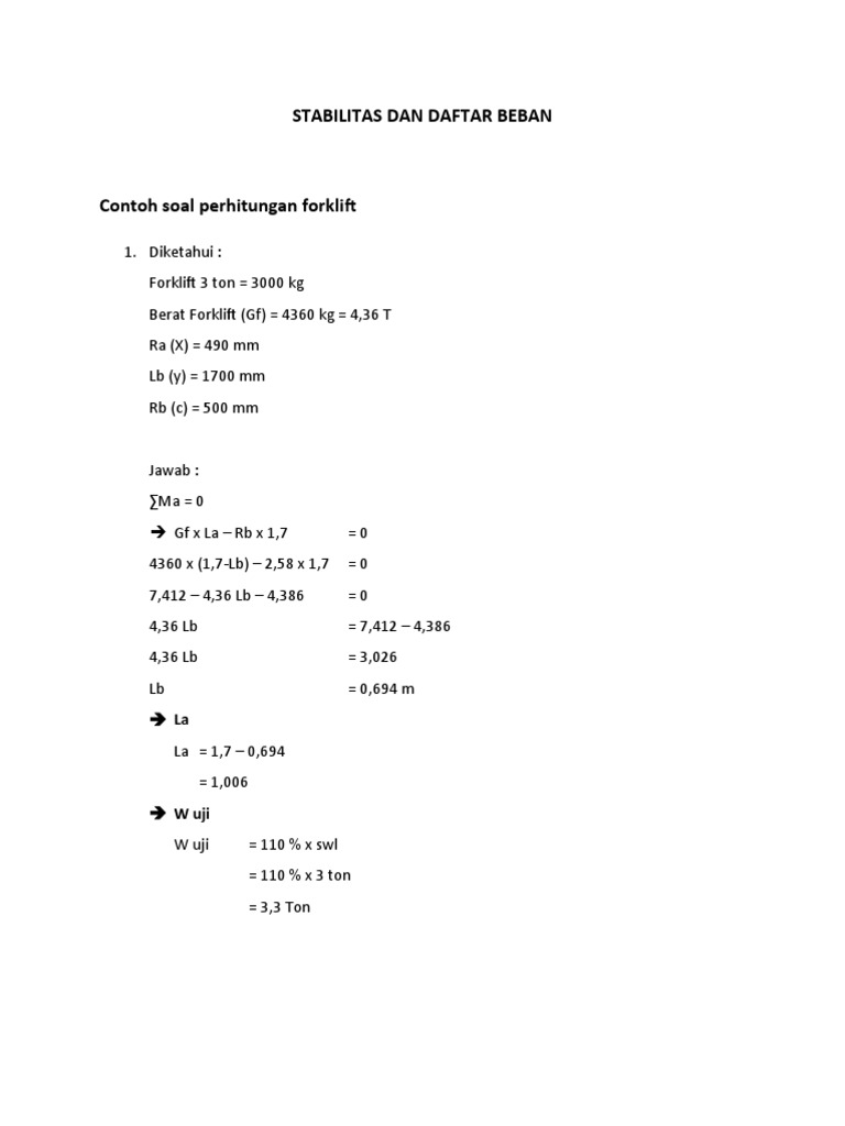 Rumus Daya Angkat dan Stabilitas Alat | PDF | Teaching Methods & Materials