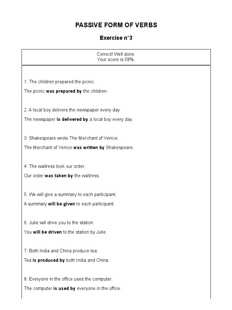 Passive Voice Practice Quiz | PDF | Language Arts & Discipline