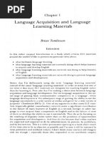 Language Acquisition and Language Learning Materials: Brian Tomlinson