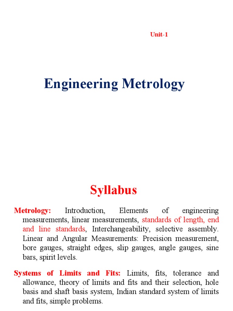 Introduction to Engineering Metrology | PDF