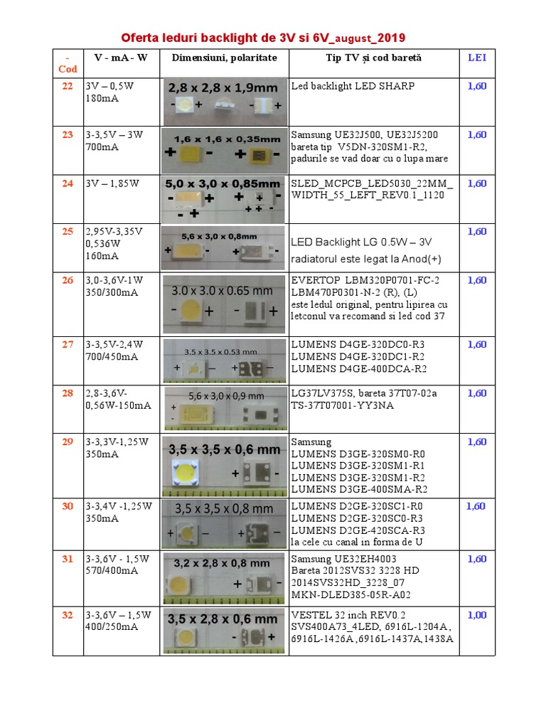 LED Backlight Offers 3V & 6V | PDF | Liquid Crystal Display | Components