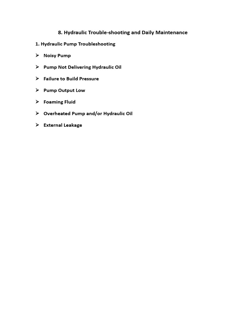 HYDRAULIC SYSTEM TROUBLESHOOTING GUIDE visual data 3