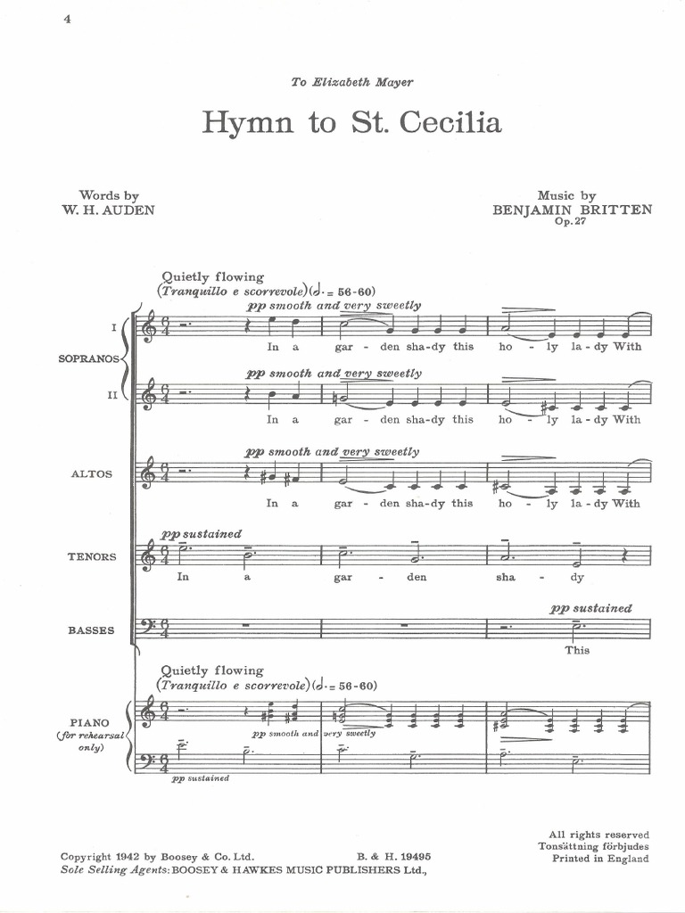 Hymn To ST Cecilia PDF PDF