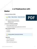 Interactions of Radioactive Materials with Matter