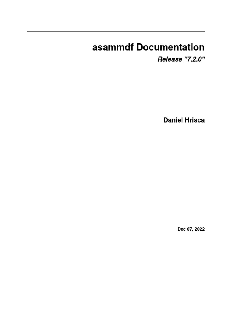 asammdf Documentation Overview | PDF | Parameter (Computer Programming ...