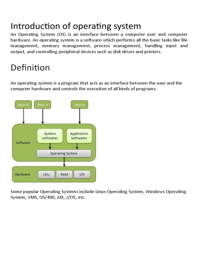 Introduction of Operating System | PDF | Operating System | Process ...