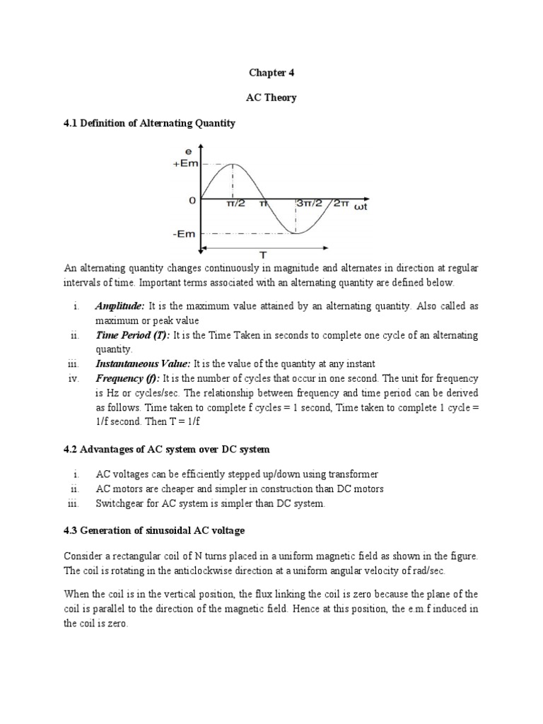 AC Theory: Fundamentals and Formulas | PDF | Inductor | Alternating Current