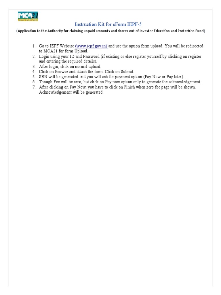Iepf 5 indemnity bond format pdf investor dividend