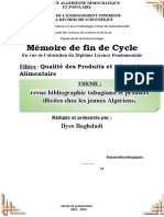 Mémoire de Fin de Cycle: Revue Bibliographie Tabagisme Et Produits Illicites Chez Les Jeunes Algériens