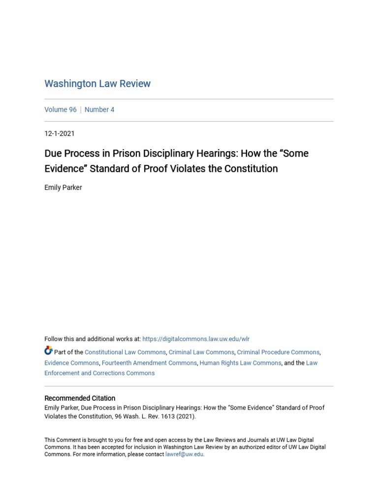Prison Hearings: Due Process Violations | PDF | Burden Of Proof (Law ...