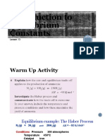 Lesson 13 - Introduction To Equilibrium Constants